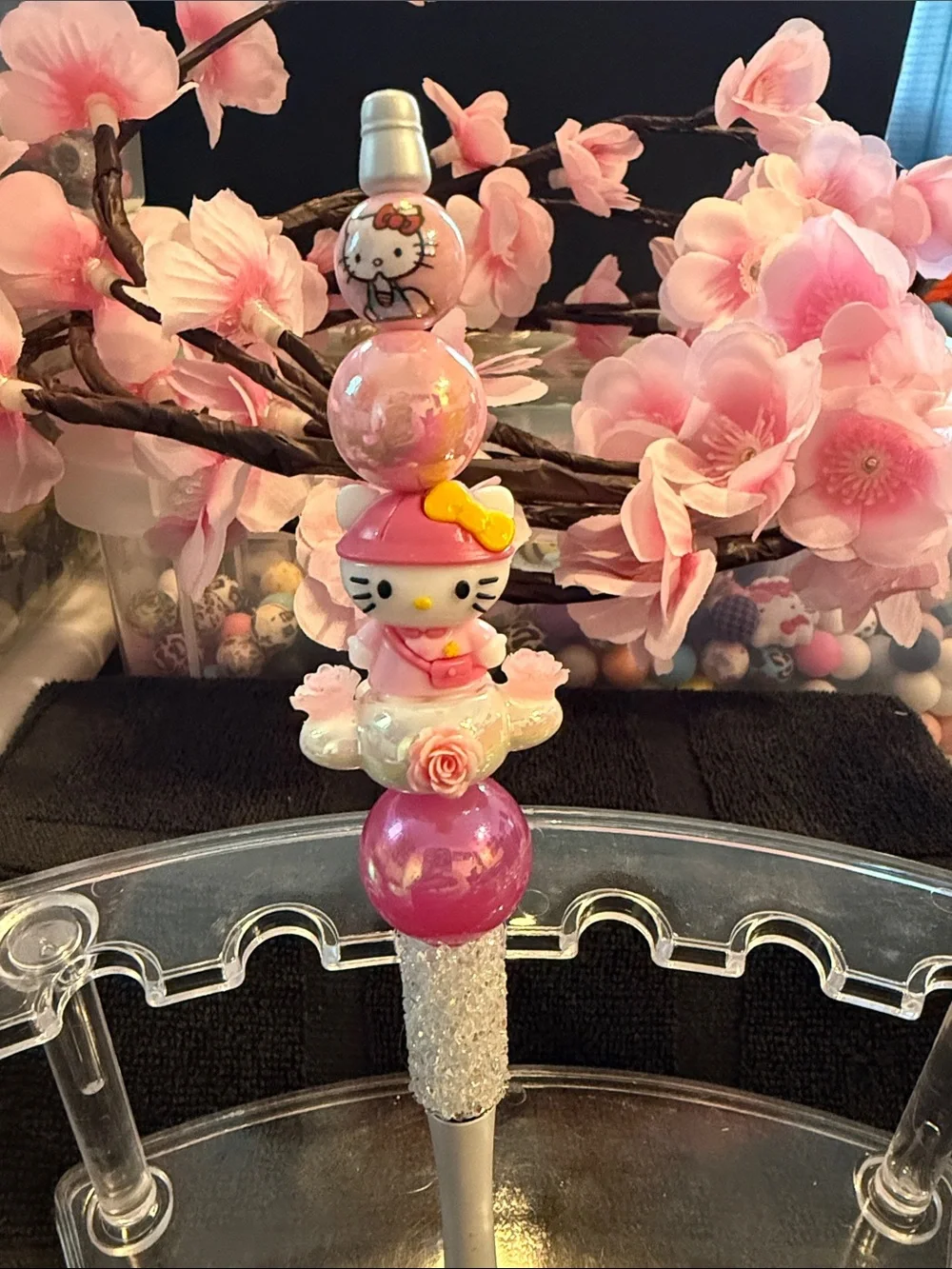 Hello Kitty Pink Beaded Decorative Pen